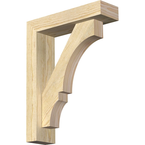 Ekena Millwork Balboa Block Rough Sawn Bracket w/ Offset Brace, Douglas Fir, 4"W x 14"D x 18"H BKT0402X14X18BOA05RDF - main